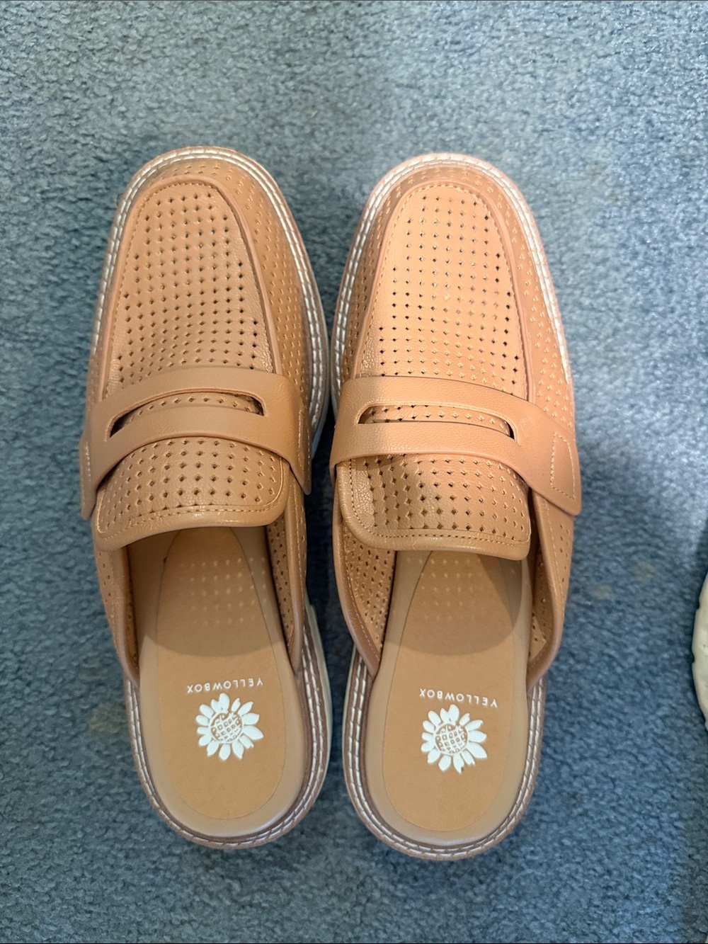 Yellow Box size 9 Tan Perforated Slip-On Mule for women